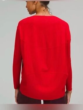 Lululemon Back in Action Long Sleeve Top Red Sz 10